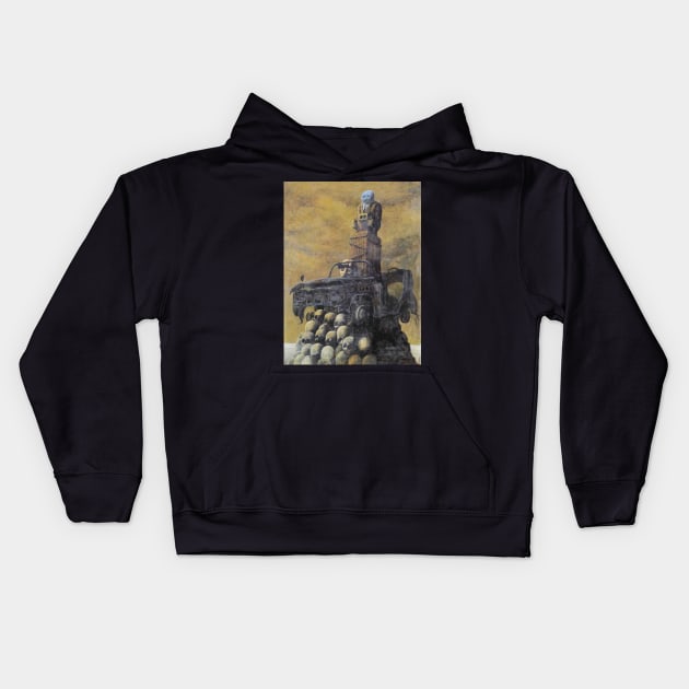 Zdzislaw Beksinski - Zdzislaw Beksinski Kids Hoodie by QualityArtFirst